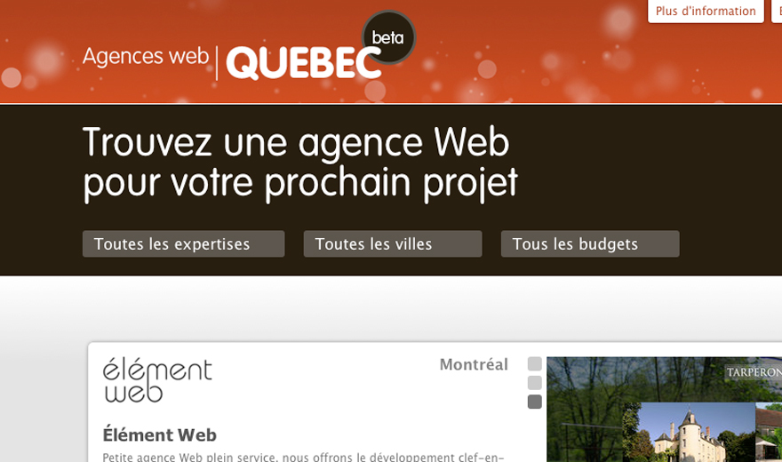 Agences Web du Québec: un répertoire des professionnels et agences Web au Québec